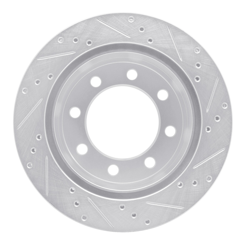 Dodge Ram 3500 Brake Rotor (1) - Rear Left - R1 Concepts - Drilled & Slotted - Silver - `00-`02